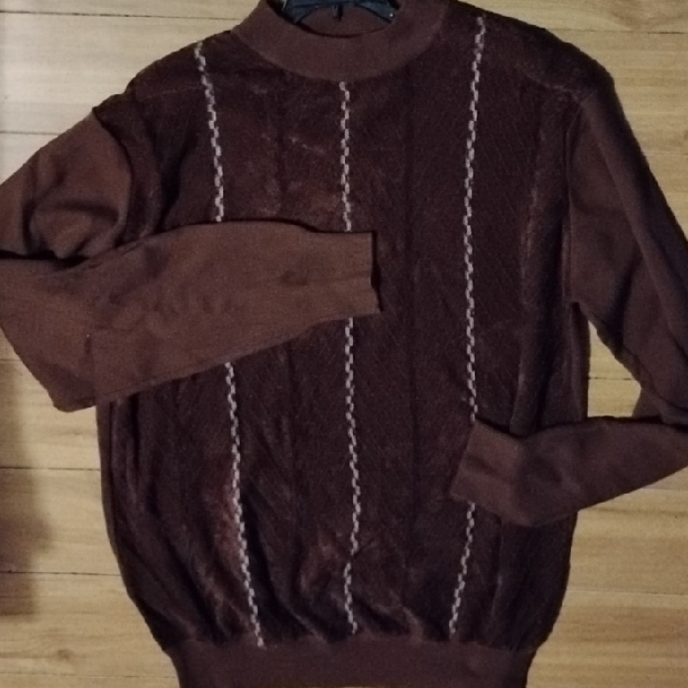 Couture classic rich brown soft fuzzy sweater,